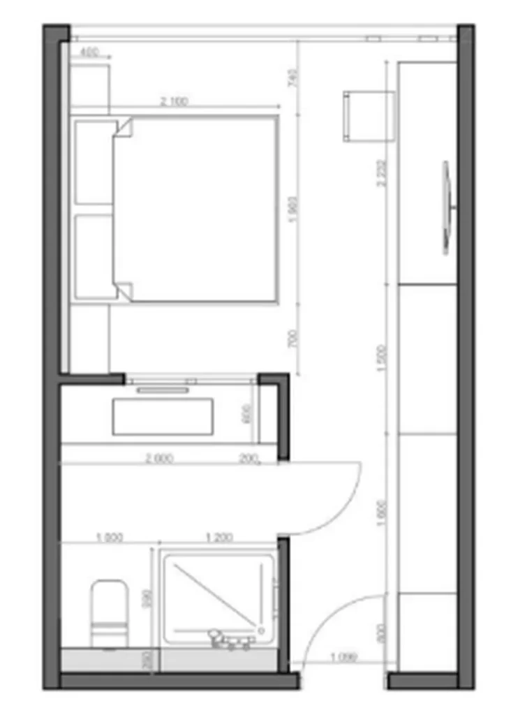 Acogedor estudio con vistas a la selva, de 25 м², en