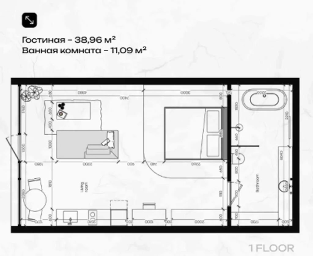 Spacious Duplex with Ocean Views 50 m² in