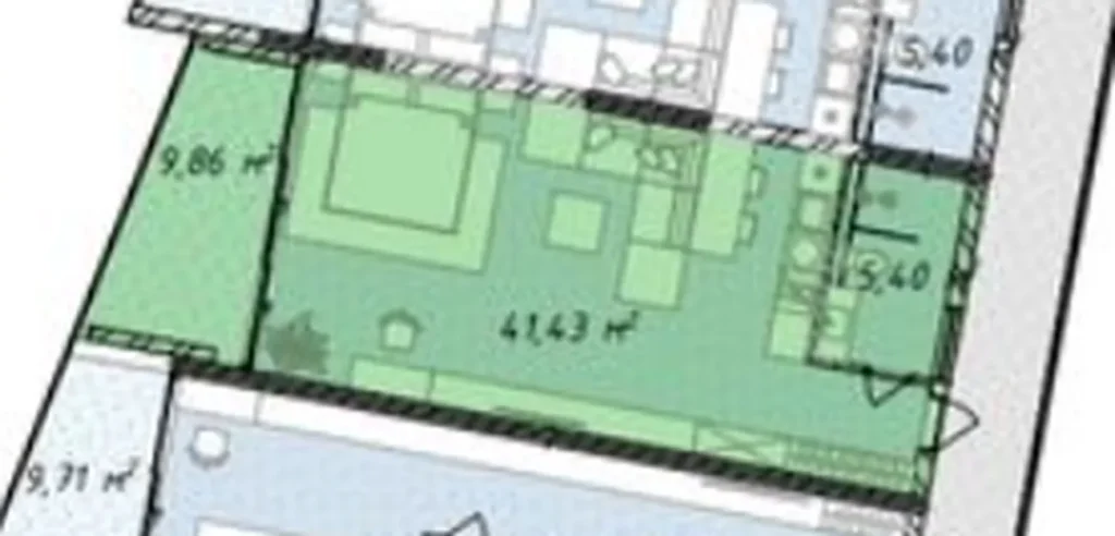 Bright Studio with Expansive Balcony 56.6 m² in