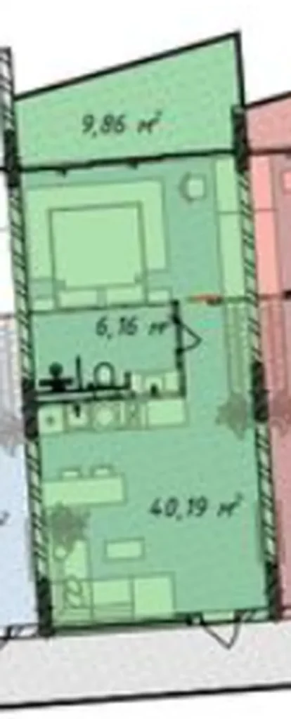 Pool-View Studio with Balcony 53.4 m² in