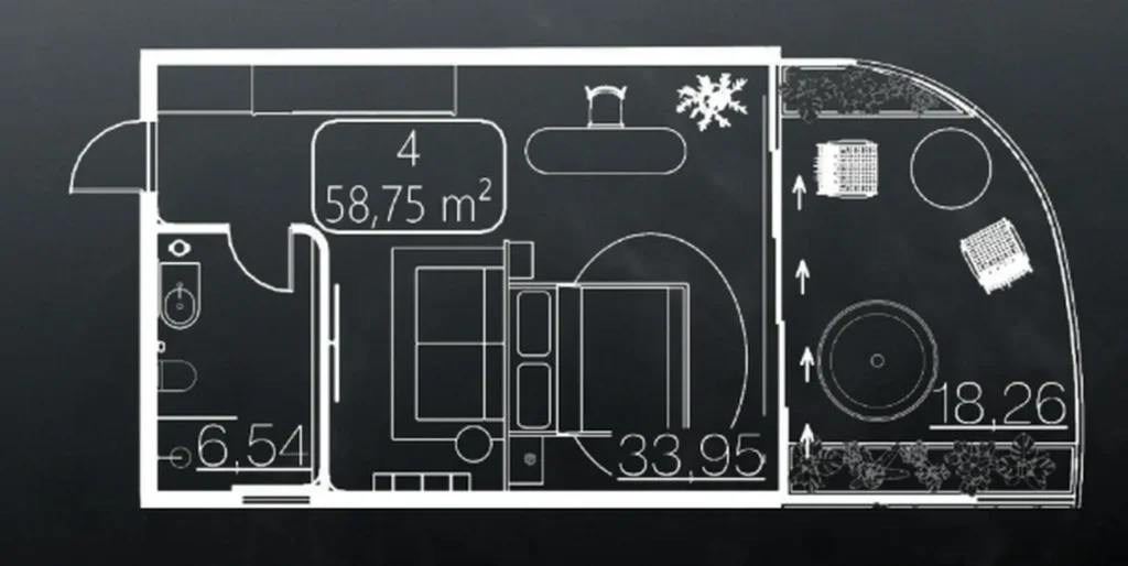 Serene Studio 56 m² in