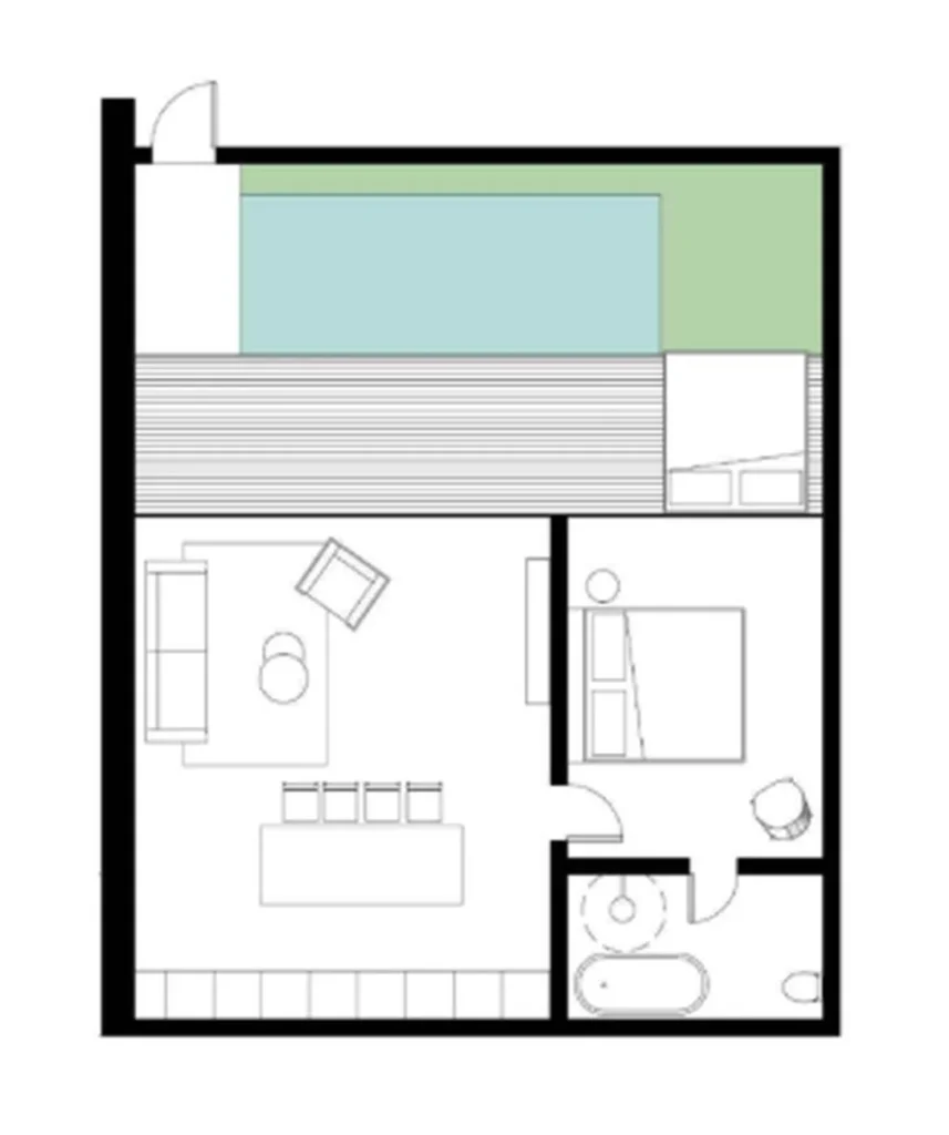 Modern One-Bedroom 50 m² in