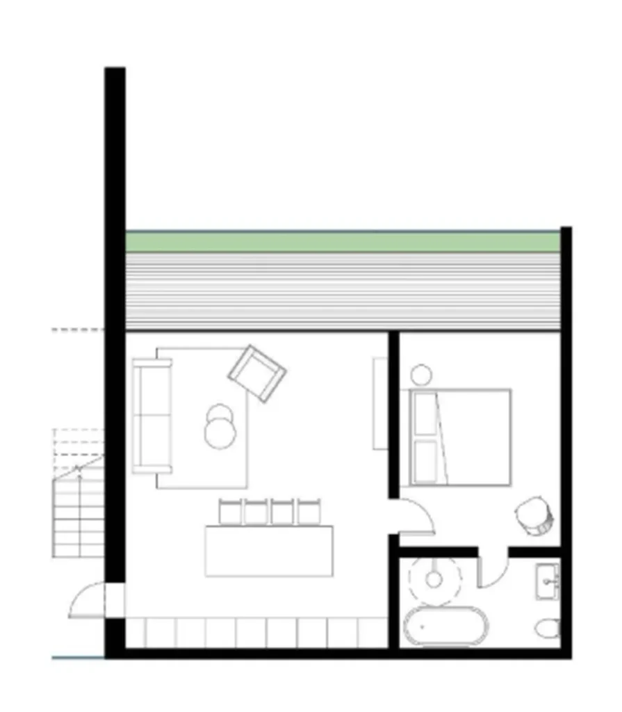 Modern One-Bedroom 50 m² in