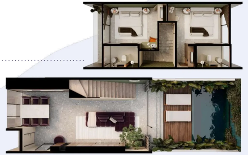 Contemporary 2-Bedroom Pool Villa 120 m² in