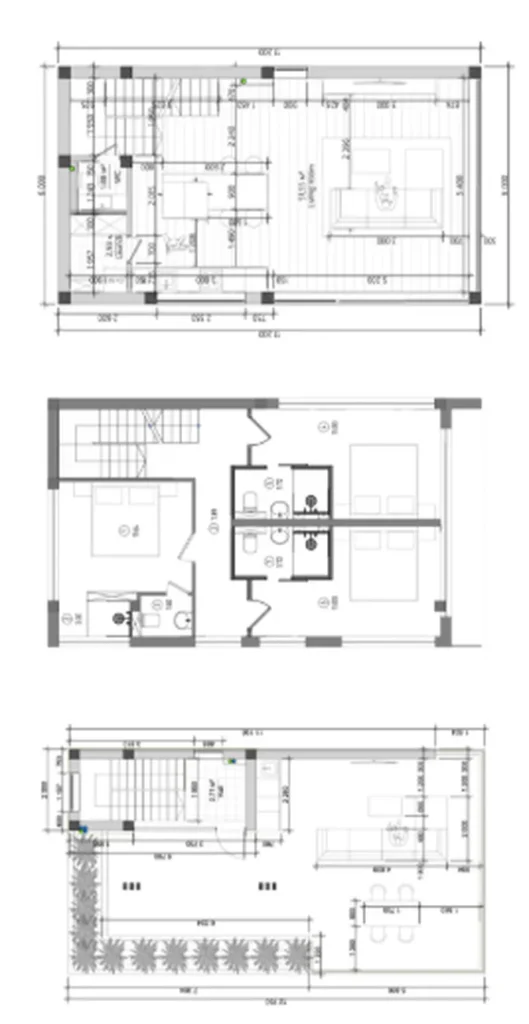 Amplia villa de tres plantas con azotea de 165 m² en