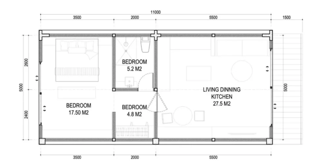 Tranquil Villa with Pool 55 m² in