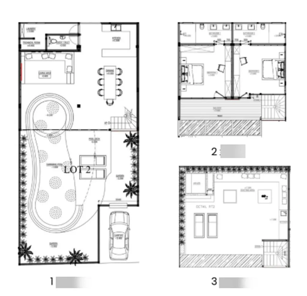 Трехэтажная вилла с двумя бассейнами 263 м² в