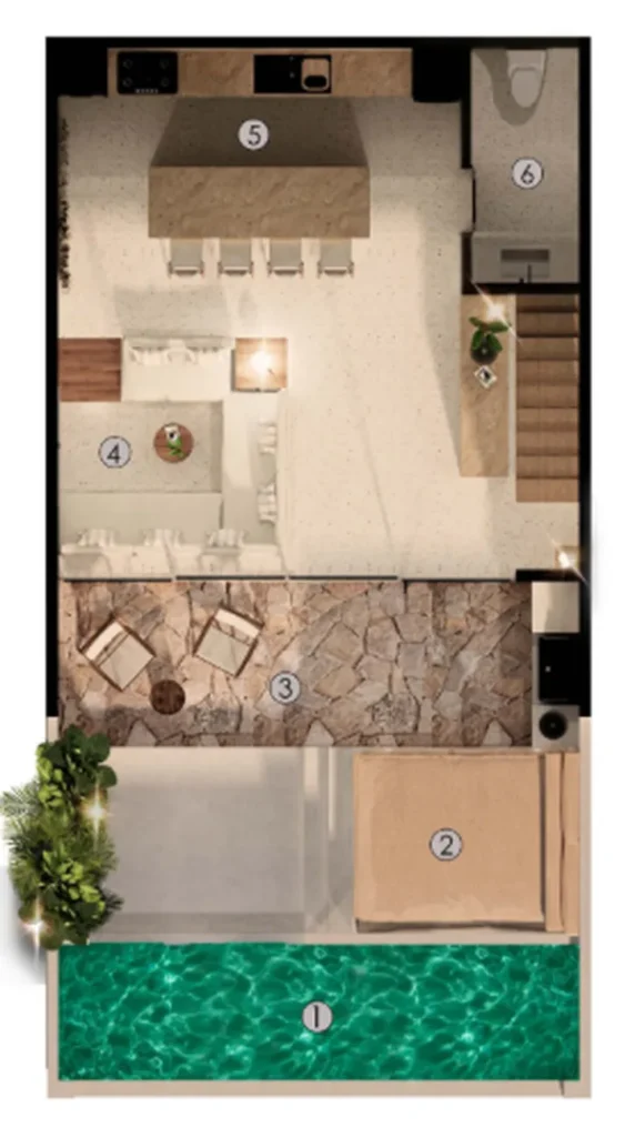 Villa privada de 1 dormitorio con piscina en Cemagi, de 120 m², en