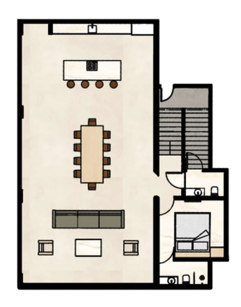 Villa junto al río con 4 dormitorios, piscina y terreno de 385 m² en