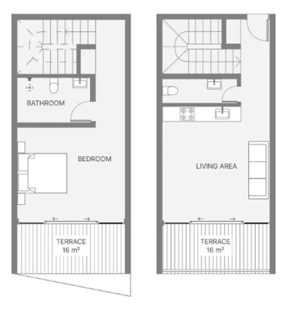 Cozy 1-Bedroom Townhouse with Large Terrace 69 m² in