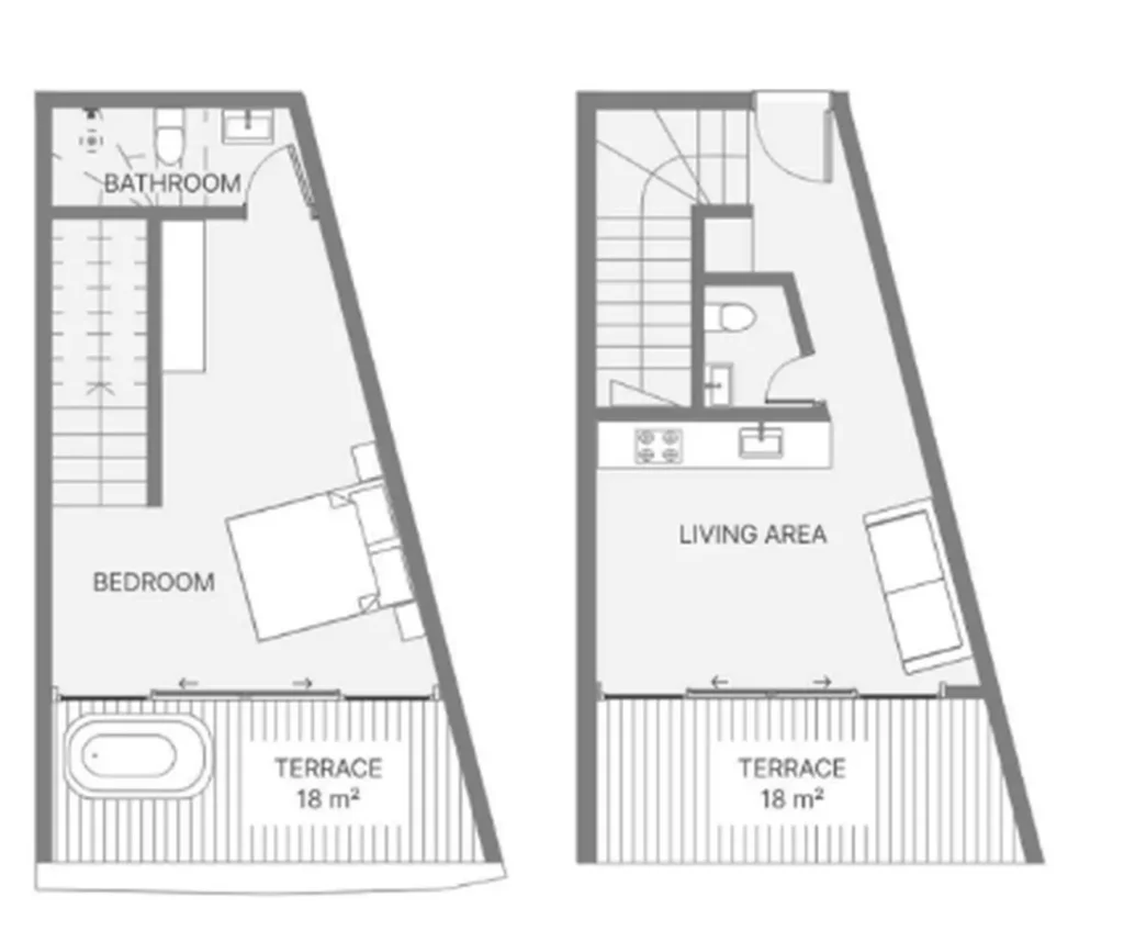Acogedora casa adosada de 1 dormitorio con terraza de 48 m² en