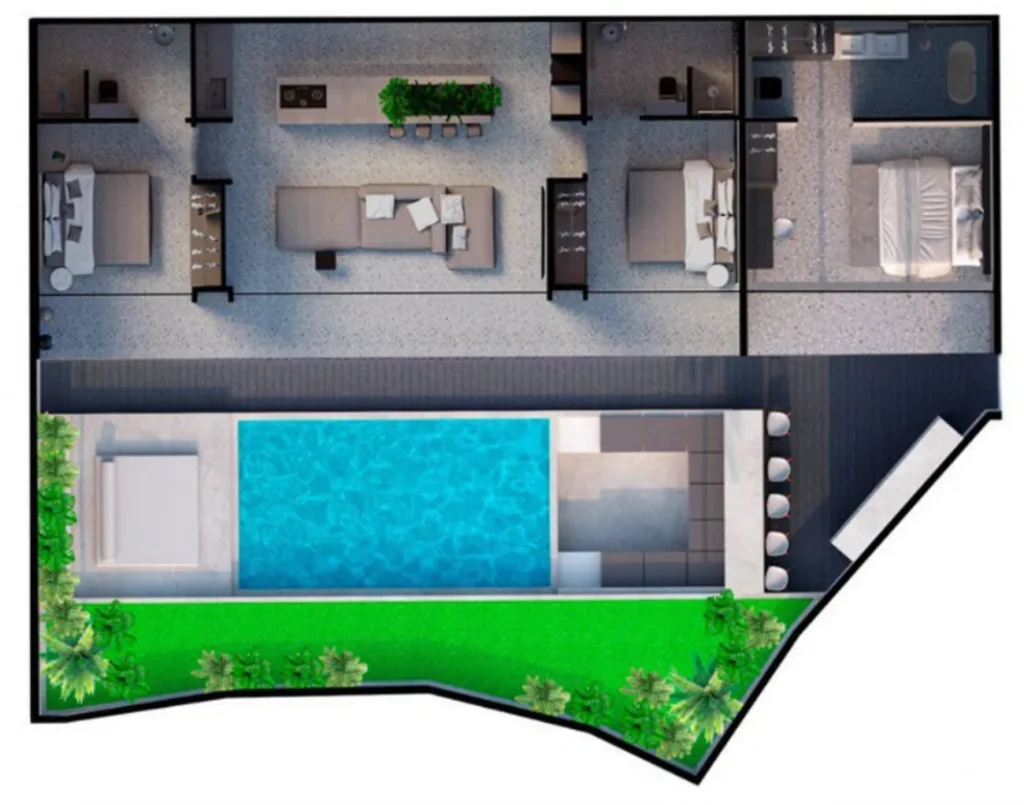 Spacious 2‑Bedroom Villa with Large Pool 176 m² in