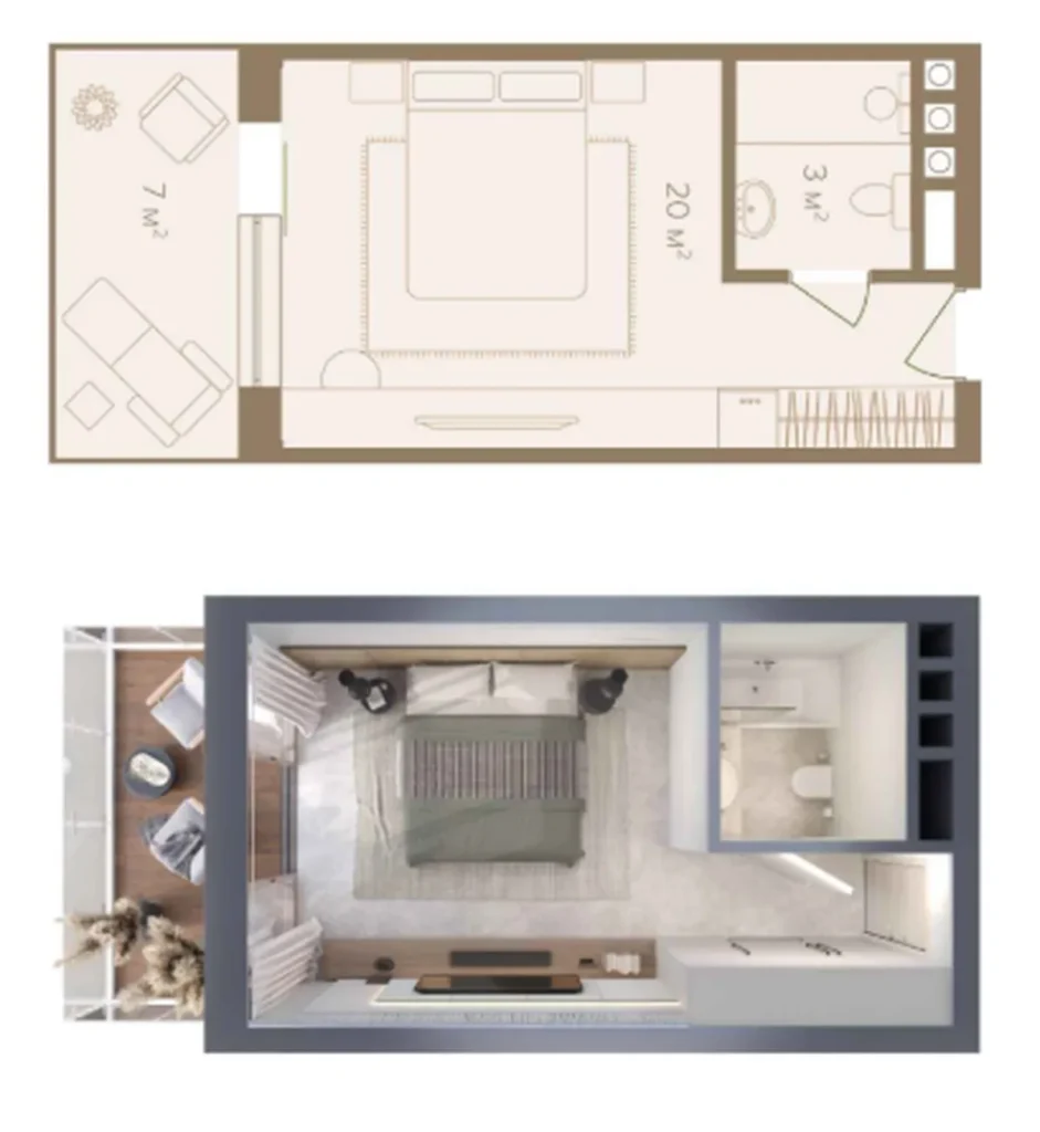 Cozy Studio with Private Terrace 30 m² in