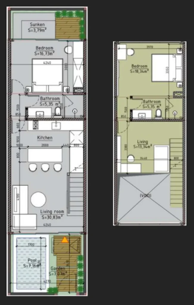 Contemporary Townhouse with Garden 102 m² in