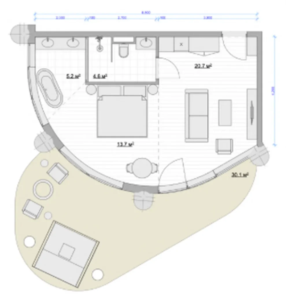 Amplio estudio con vistas a zonas verdes, de 38,3 m², en