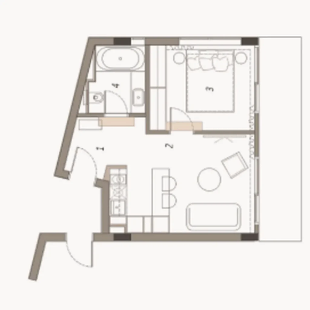 Уютная двухкомнатная квартира «Melasti Nest» площадью 47 м² в