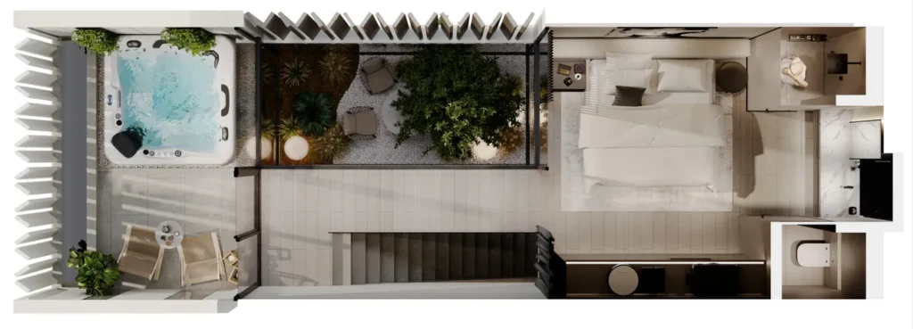Cozy one-bedroom villa 90 m² in