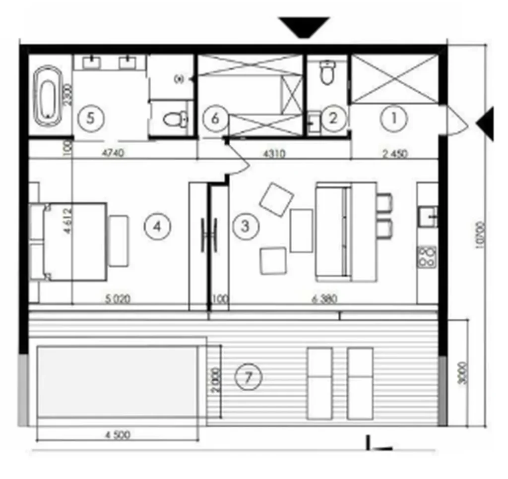 Villa Premium de un dormitorio con vistas al mar, de 120 m², en