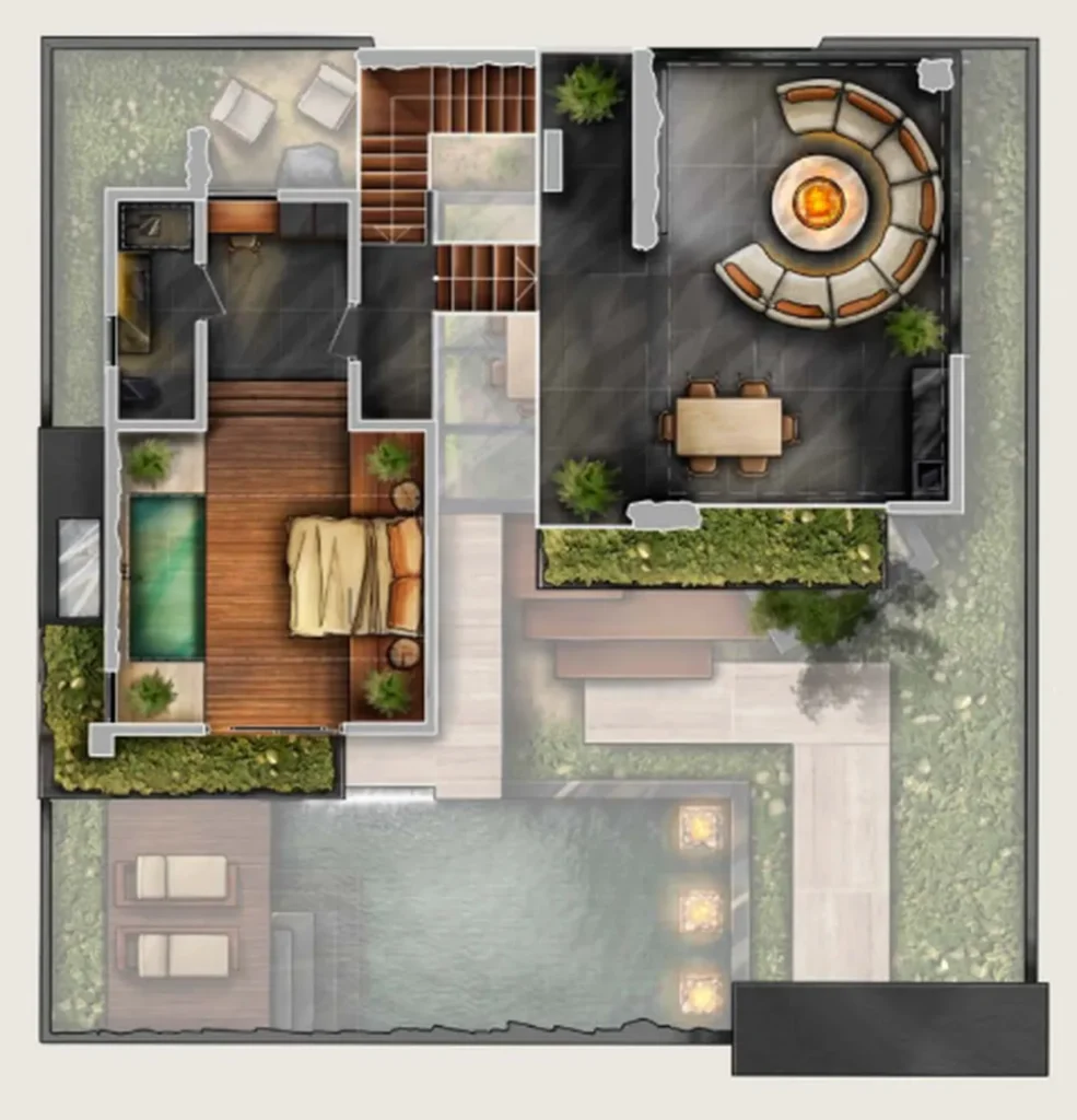 Villa aislada de dos dormitorios, de 250 m², en