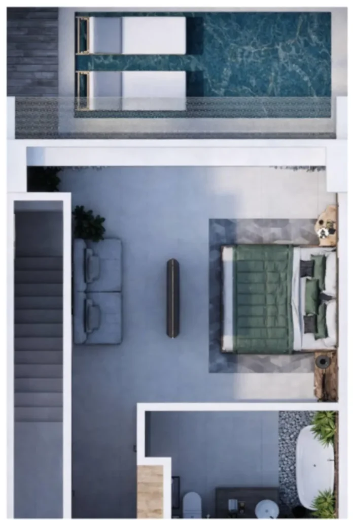 Chic One-Bedroom Villa with Private Pool 74 m² in
