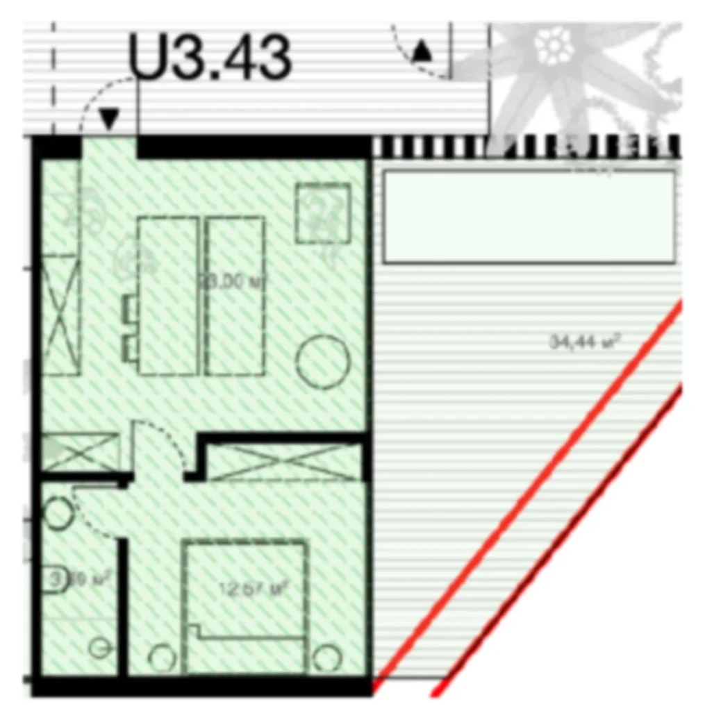 Apartamento moderno de un dormitorio con terraza de 75 m² en