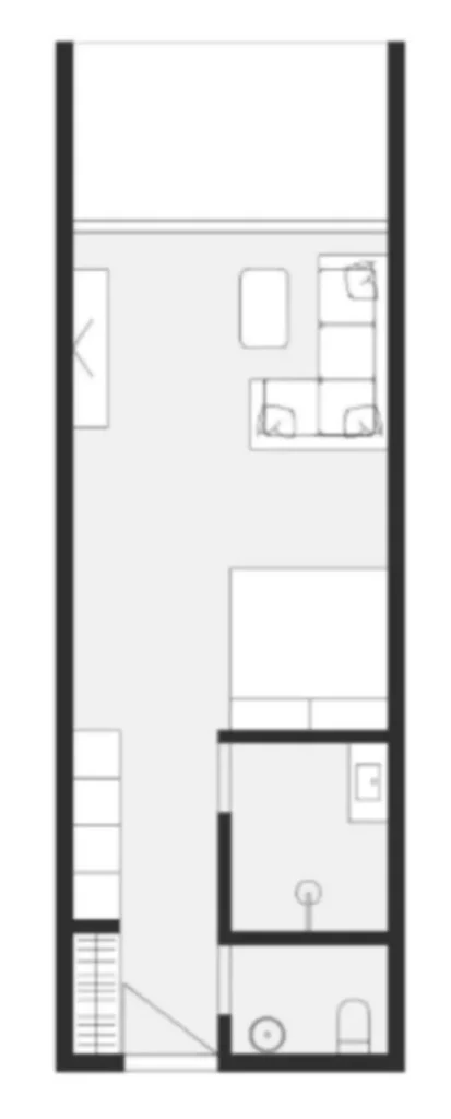 Estudio elegante cerca de la playa de Melasti, de 33 m², en