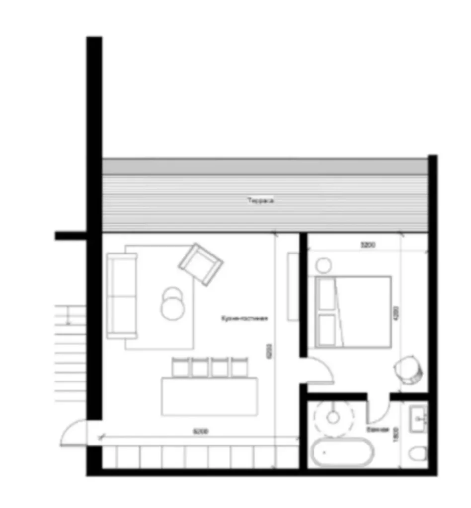 Elegante estudio con servicios de complejo turístico, 40 m² en