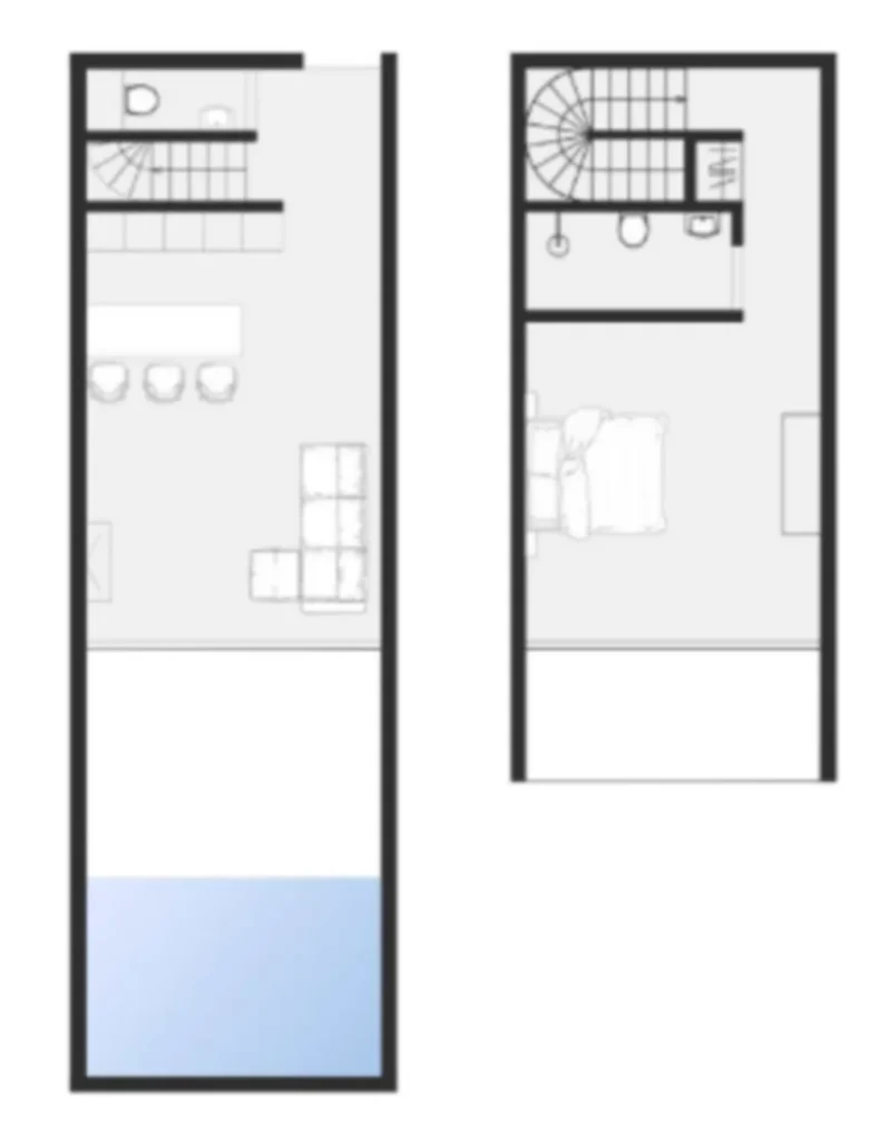 Apartamento moderno de un dormitorio con terraza de 50 m² en