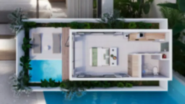 Elegante villa de un dormitorio con piscina privada de 59 m² en