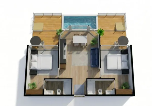 Cozy 1-Bedroom Villa Retreat 70 m² in