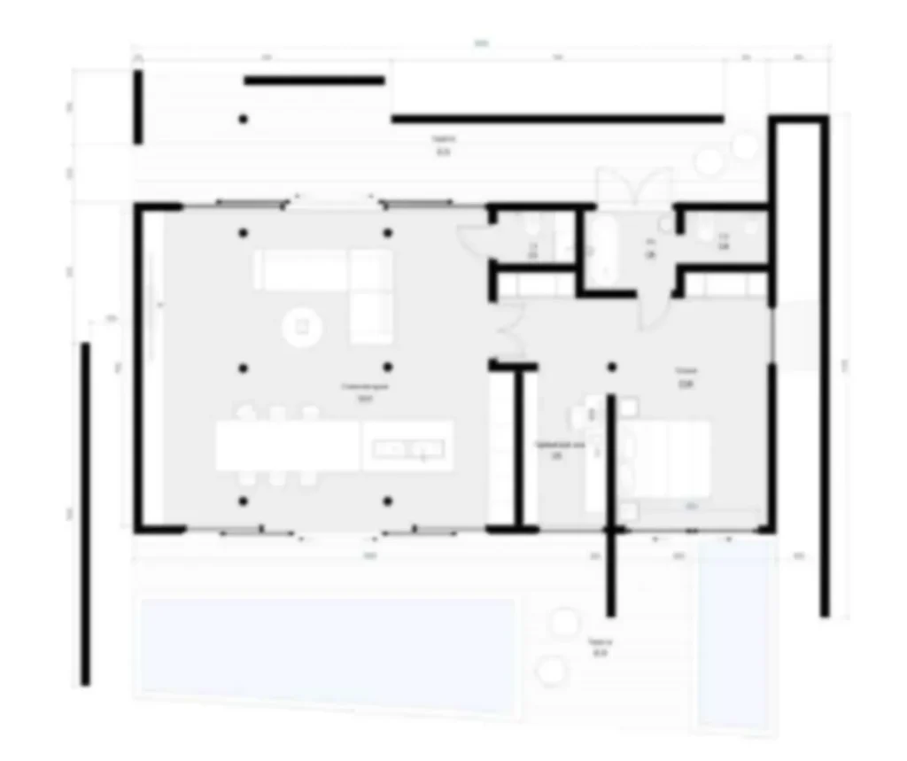 Elegante villa de 1-2 dormitorios con piscina privada de 100 m² en