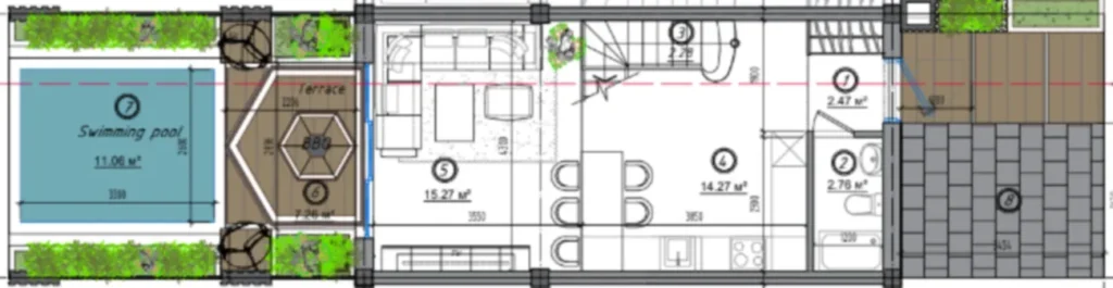 Chic 1-Bedroom Townhouse with Terrace 90 m² in
