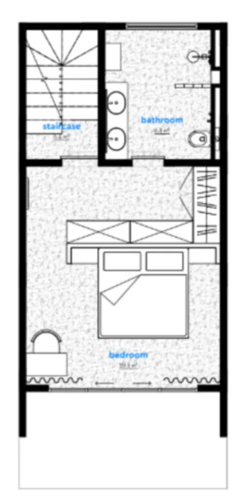 Luminosa casa adosada de tres niveles con 2 dormitorios y 98 m² en