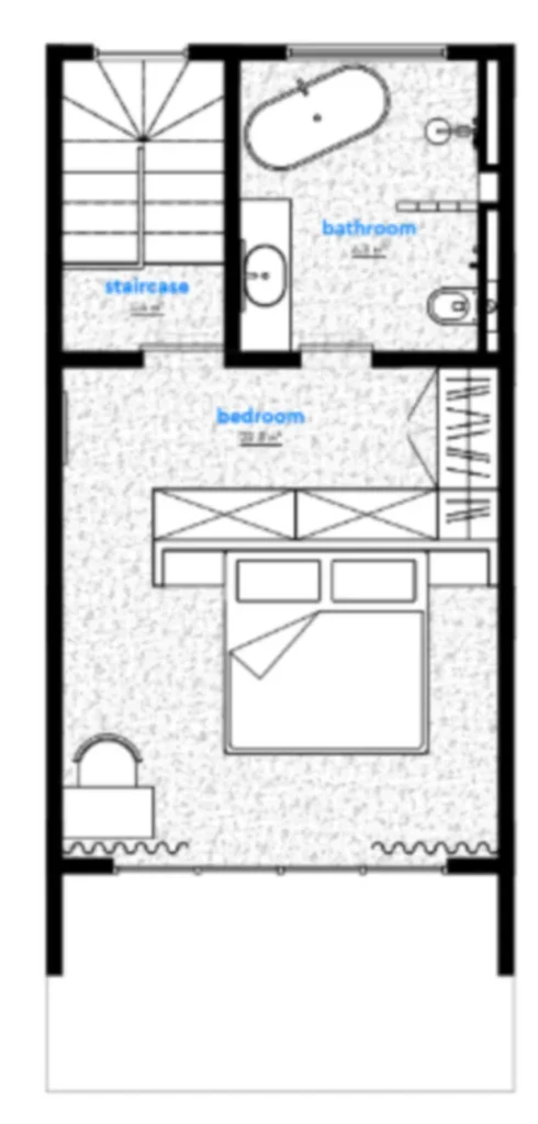 Luminosa casa adosada de tres niveles con 2 dormitorios y 98 m² en