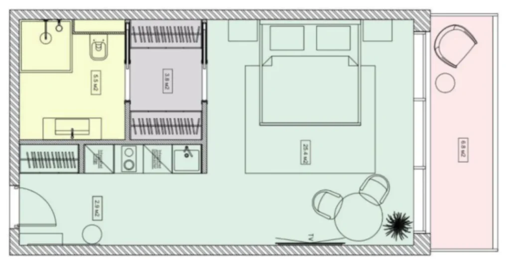 Acogedora villa con jardín de 1 dormitorio y 80 m² en